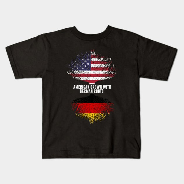 American Grown with German Roots USA Flag Kids T-Shirt by silvercoin